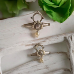 Load image into Gallery viewer, Ekani Raahi Brass Pearl Drop Stud Earrings

