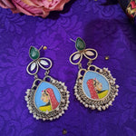 Load image into Gallery viewer, Ekani Misha Brass Meenakari Stone Dangler Earrings
