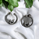 Load image into Gallery viewer, Ekani Meen Brass Hoop Stud Earrings
