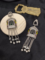 Load image into Gallery viewer, Ekani Meenakari Jharokha Chain Drop Earrings
