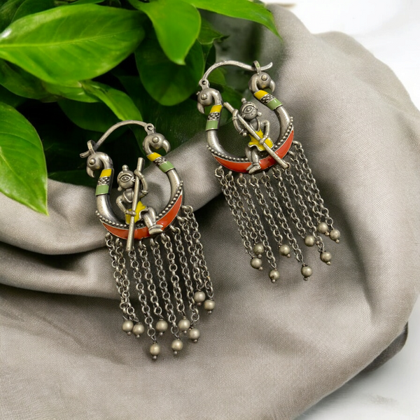 Ekani Meenakari Whimsical Boat Rowing Earrings