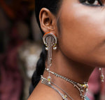 Load image into Gallery viewer, Ekani Morni-Matsya Silver Brass Meenakari Earrings
