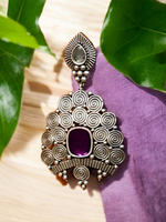 Load image into Gallery viewer, Ekani Mandushi Brass Silver Statement Earrings
