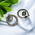 Load image into Gallery viewer, Ekani Harini Quirky Silver Lookalike Brass Earrings
