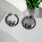 Load image into Gallery viewer, Ekani Meen Brass Hoop Stud Earrings
