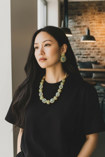 Load image into Gallery viewer, Ekani Emerald Regal Polki Necklace Set