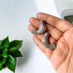 Load image into Gallery viewer, Ekani Papeeha Brass Silver Stud Earrings
