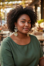 Load image into Gallery viewer, Ekani Shayna Gold Polish Stone Earrings
