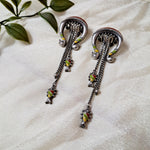 Load image into Gallery viewer, Ekani Morni-Matsya Silver Brass Meenakari Earrings

