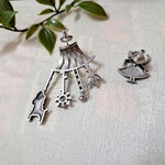 Load image into Gallery viewer, Ekani Kathputli Silver Brass Quirky Meenakari Earrings

