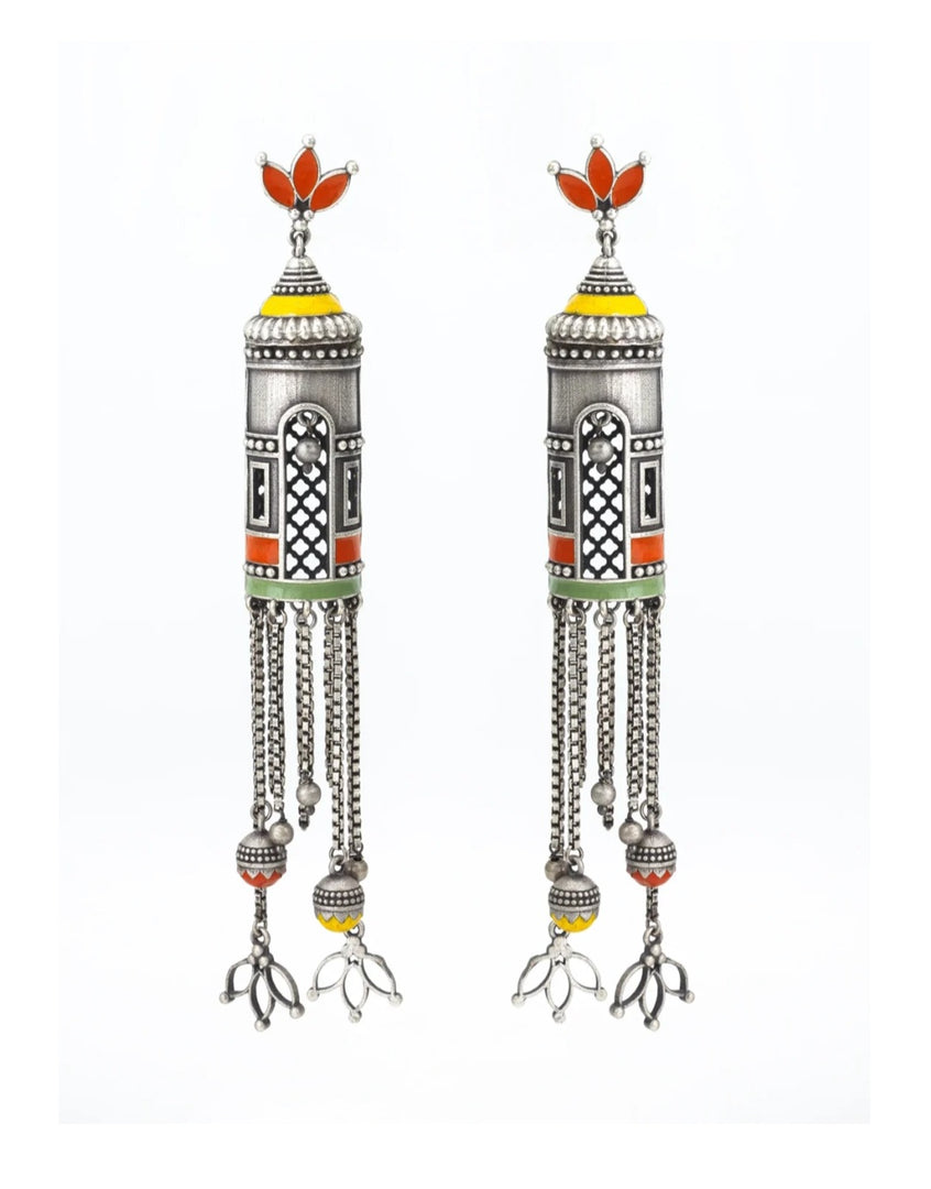 Ekani Palki Meenakari Handpainted Dangler Earrings
