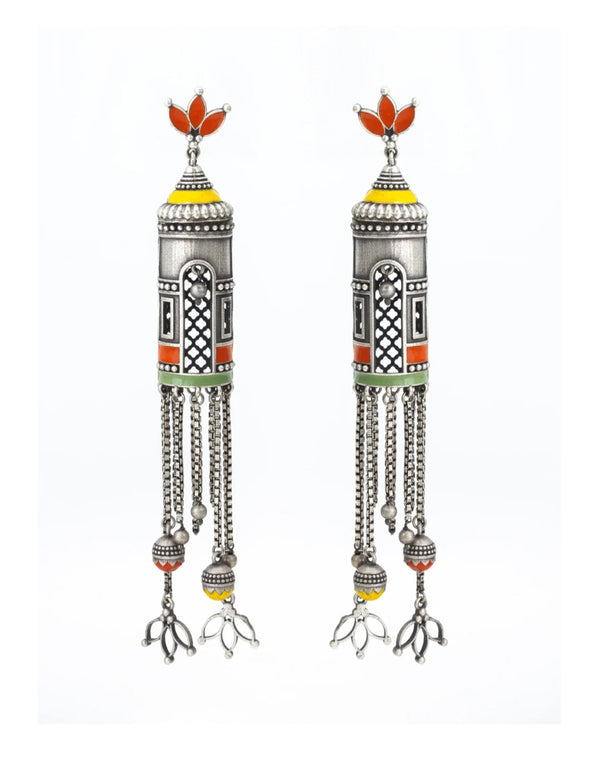Ekani Palki Meenakari Handpainted Dangler Earrings