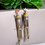 Load image into Gallery viewer, Ekani Palki Meenakari Handpainted Dangler Earrings
