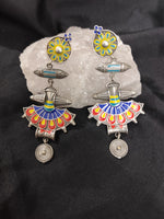 Load image into Gallery viewer, Ekani Nautanki Meenakari Hand Painted Drop Earrings
