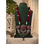 Load image into Gallery viewer, Ekani Designer Stone Embedded Peacock Pendant Long Necklace with Adjustable Dori