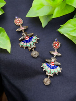 Load image into Gallery viewer, Ekani Nautanki Meenakari Hand Painted Drop Earrings
