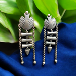 Load image into Gallery viewer, Ekani Manali Quirky Silver Lookalike Brass  Earrings
