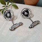 Load image into Gallery viewer, Ekani Lamborghini Brass Silver Quirky Earrings
