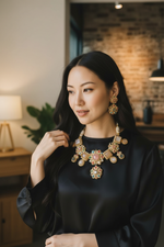Load image into Gallery viewer, Ekani Sabyasachi Inspired Elizabeth Autumn Necklace with Earrings