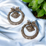 Load image into Gallery viewer, Ekani Harini Quirky Silver Lookalike Brass Earrings
