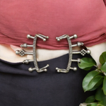 Load image into Gallery viewer, Ekani Cuffette Silver Look Alike Oxidised Earcuff

