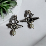 Load image into Gallery viewer, Ekani Raahi Brass Pearl Drop Stud Earrings

