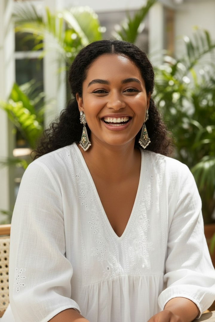 Ekani Shariya Silver Brass Meenakari Stone Earrings