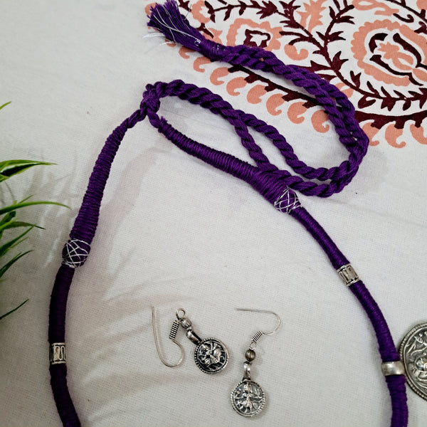Ekani Tribal Shakti Coin Thread Necklace Set