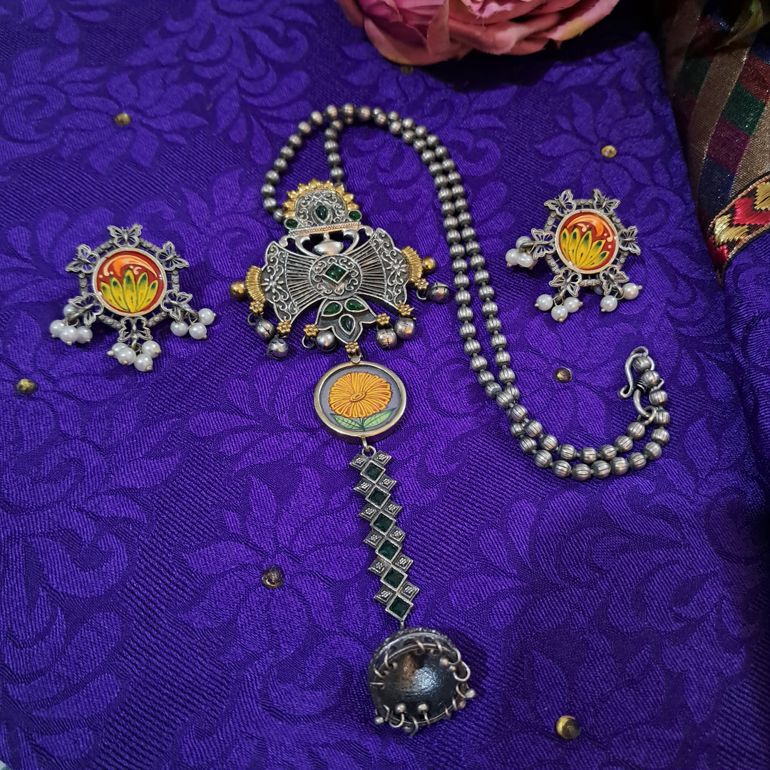 Ekani Prakriti Meenakari Handpainted Necklace Set
