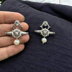 Load image into Gallery viewer, Ekani Raahi Brass Pearl Drop Stud Earrings
