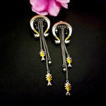 Load image into Gallery viewer, Ekani Morni-Matsya Silver Brass Meenakari Earrings
