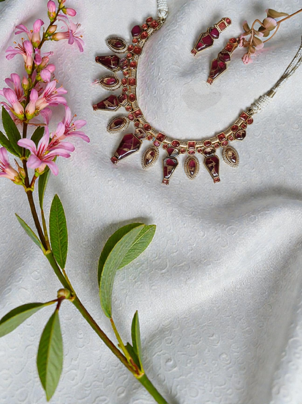Ekani Firestone Royale Statement Necklace Set