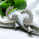Load image into Gallery viewer, Ekani Mandrika Quirky Silver Brass Jhumka Earrings
