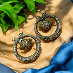 Load image into Gallery viewer, Ekani Harini Quirky Silver Lookalike Brass Earrings
