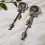 Load image into Gallery viewer, Ekani Morni-Matsya Silver Brass Meenakari Earrings
