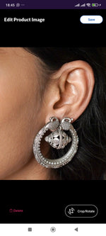 Load image into Gallery viewer, Ekani Harini Quirky Silver Lookalike Brass Earrings
