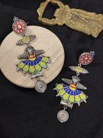 Load image into Gallery viewer, Ekani Nautanki Meenakari Hand Painted Drop Earrings
