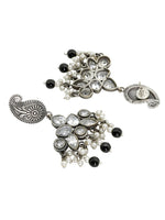 Load image into Gallery viewer, Ekani Amore Silver Lookalike White Stone Choker Necklace With Earring
